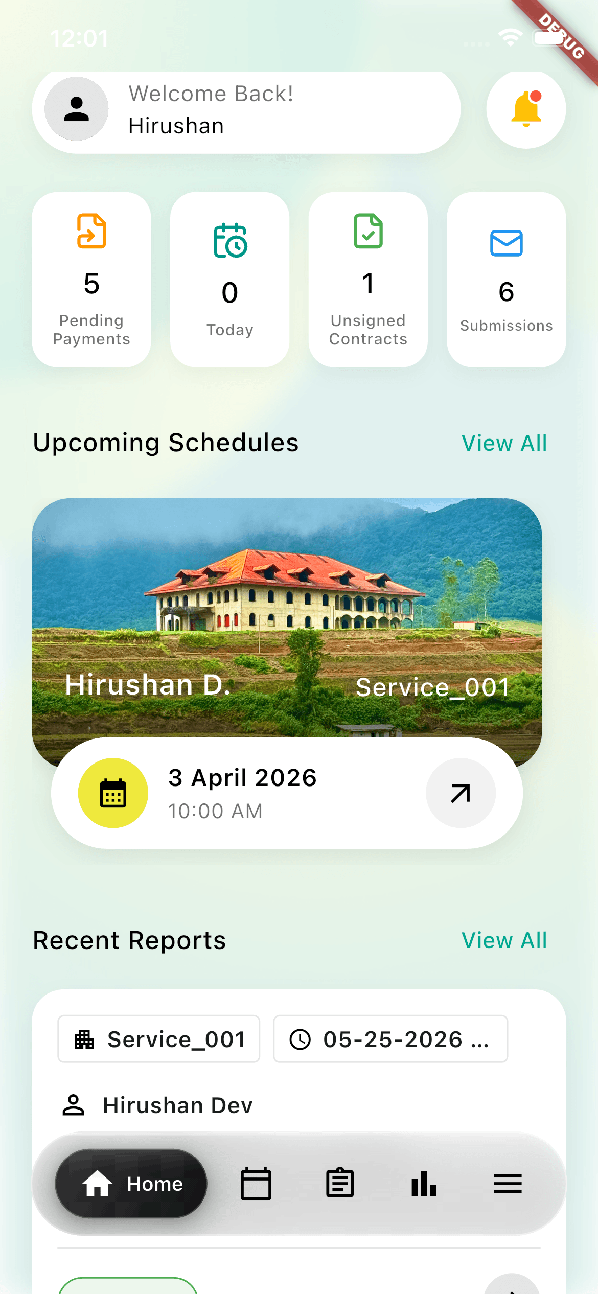 HyperFocus mobile app dashboard